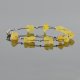 Yellow raw Baltic amber bracelet with wire